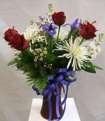 The Red White & Blue Celebration from local Myrtle Beach florist, Bright & Beautiful Flowers